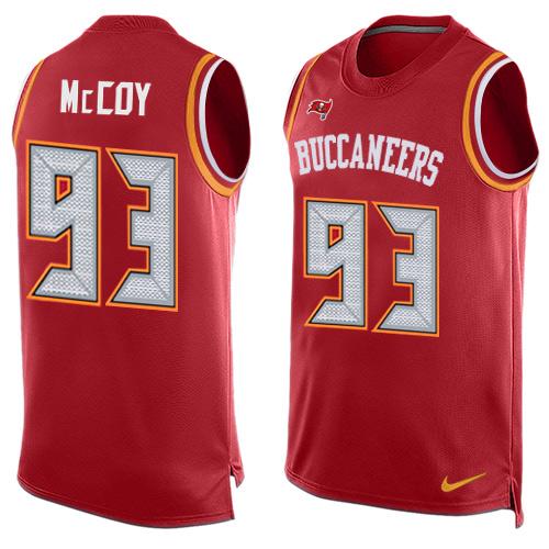 Nike Buccaneers #93 Gerald McCoy Red Team Color Men's Stitched NFL Limited Tank Top Jersey - Click Image to Close